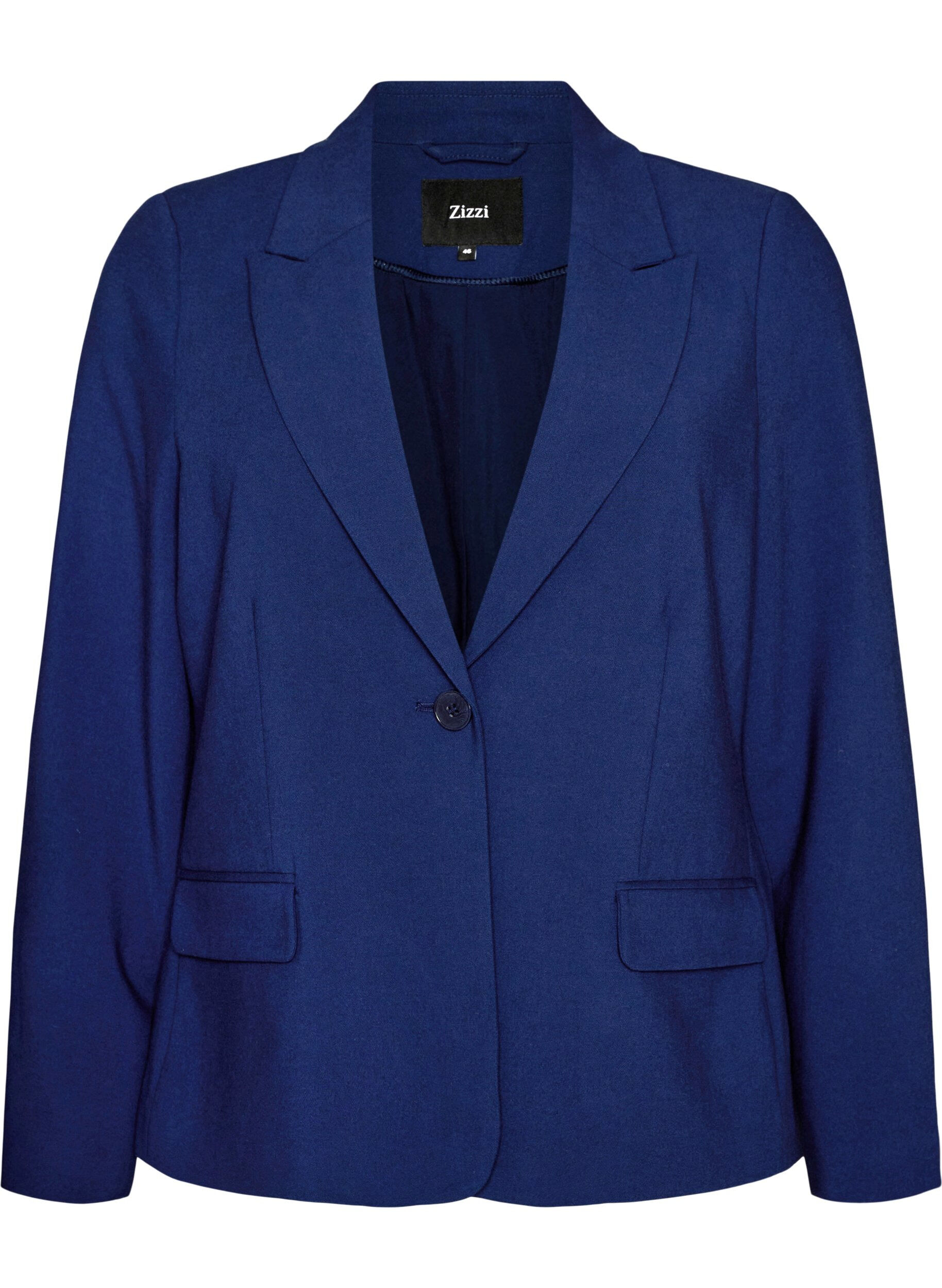Classic blazer with single button closure and pockets
