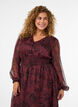 Maxi dress with floral print and smocking, Dark Bordeaux, Model image number 2