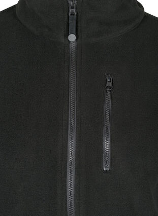 Fleece jacket with zipper and pockets, Black, Packshot image number 2