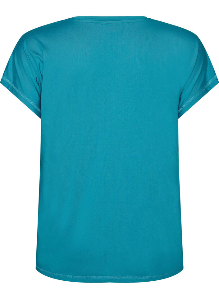 Solid-coloured training T-shirt, Petrol, Packshot image number 1