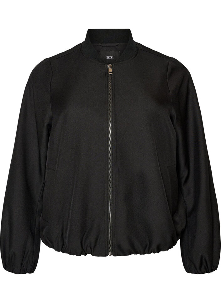 Lightweight jacket with a balloon silhouette, Black, Packshot image number 0