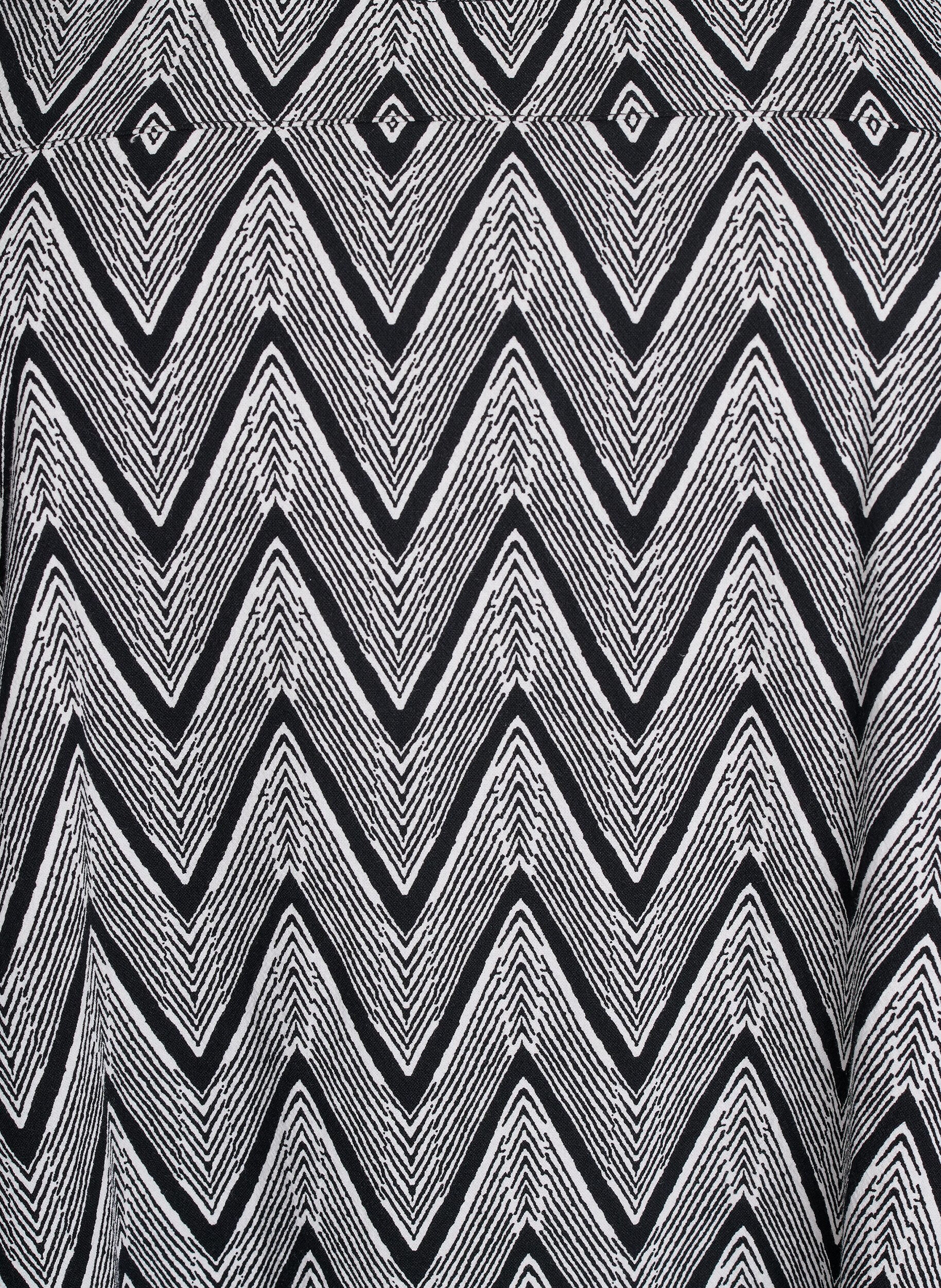 Zizzifashion Short-sleeved, printed cotton dress, Black, Packshot image number 2