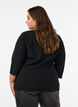 Blouse with asymmetric draping and 3/4 sleeves, Black, Model image number 2