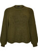 Ribbed jumper with balloon sleeves, Green, Packshot image number 0
