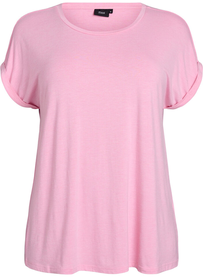 Loose t-shirt with round neck, Pink, Packshot image number 0