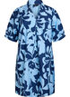 Knee-length dress with print and V-neck, Blue, Packshot image number 0