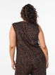 Sleeveless top with a wavy texture and button fastening, Brown, Model image number 2