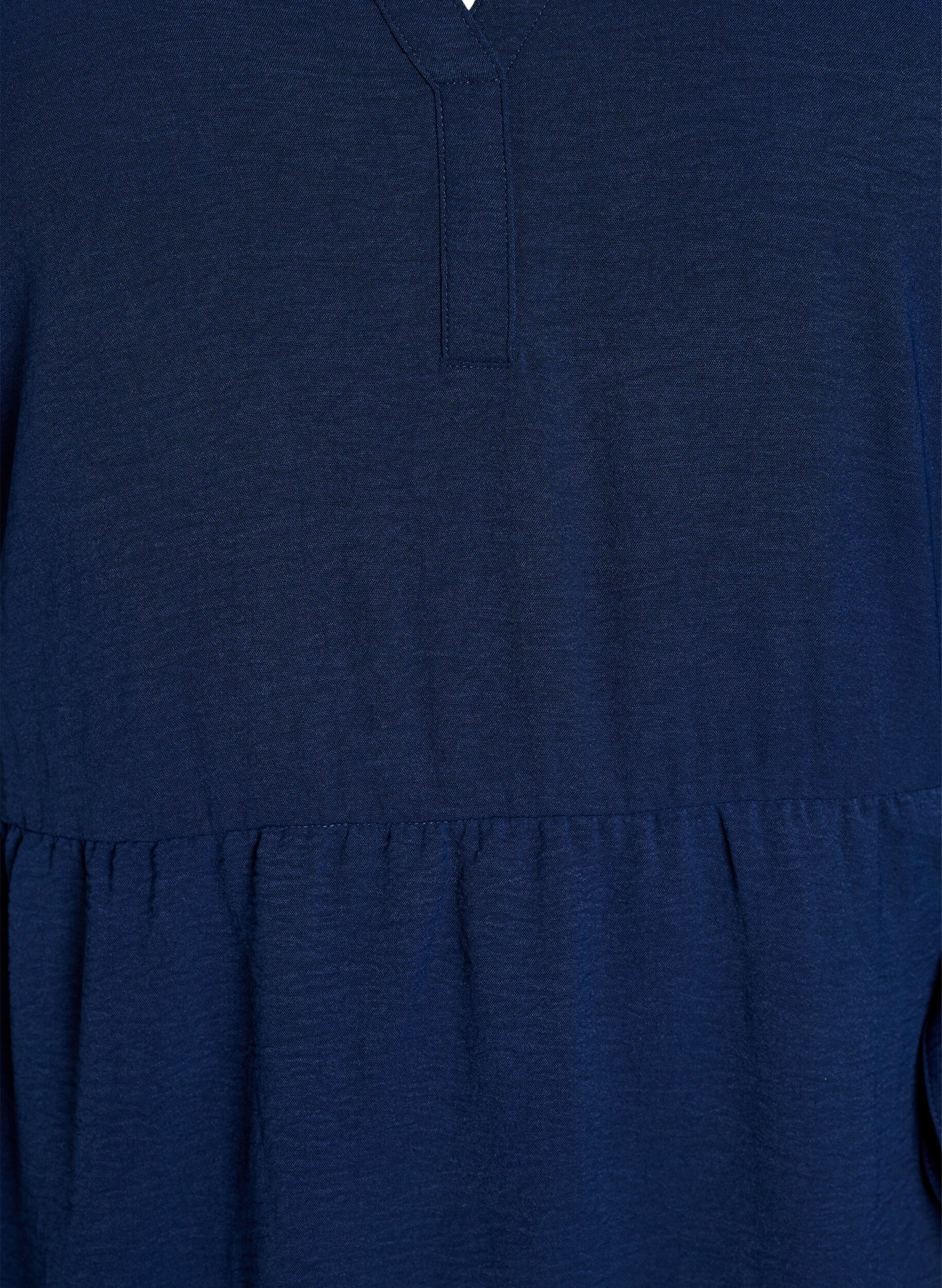 Zizzifashion Mid-length dress with tie detail, Blue, Packshot image number 2