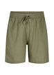 Loose shorts in cotton blend with linen, Deep Lichen Green, Packshot image number 0