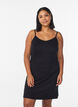 Plain-coloured slip dress in viscose, Black, Model image number 0