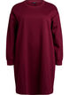 Knee-length sweat dress with fringes, Dark Bordeaux, Packshot image number 0