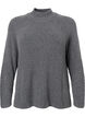 Turtleneck sweater with ribbed texture, Dark Grey Melange, Packshot image number 0