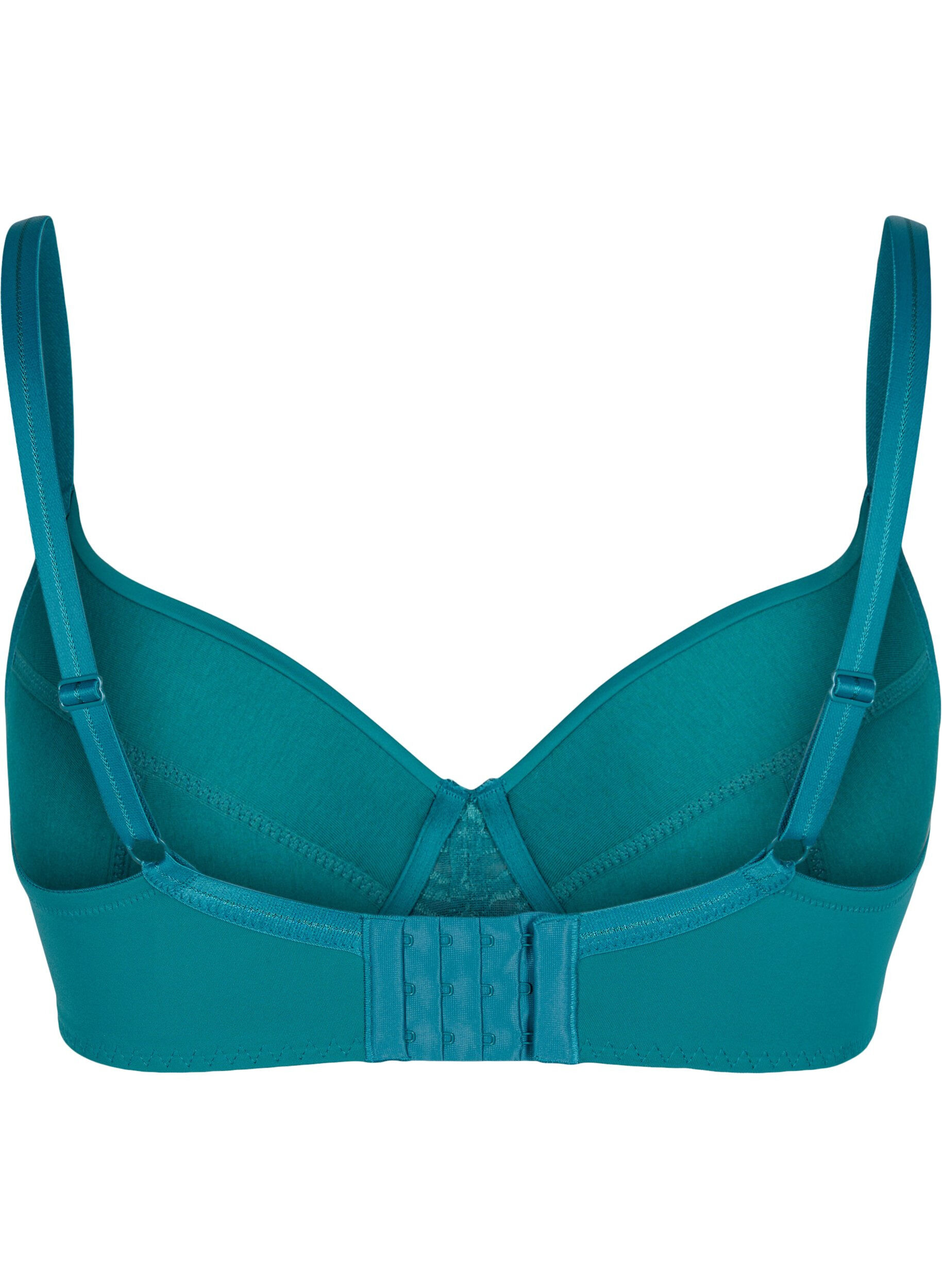 Zizzifashion Lace bra with underwire and padding, Green-Blue Slate, Packshot image number 1