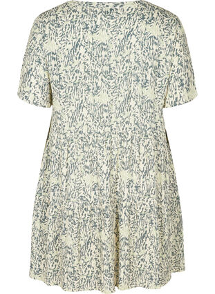 Short-sleeved viscose dress with A-line cut, Balsam Green AOP, Packshot image number 1