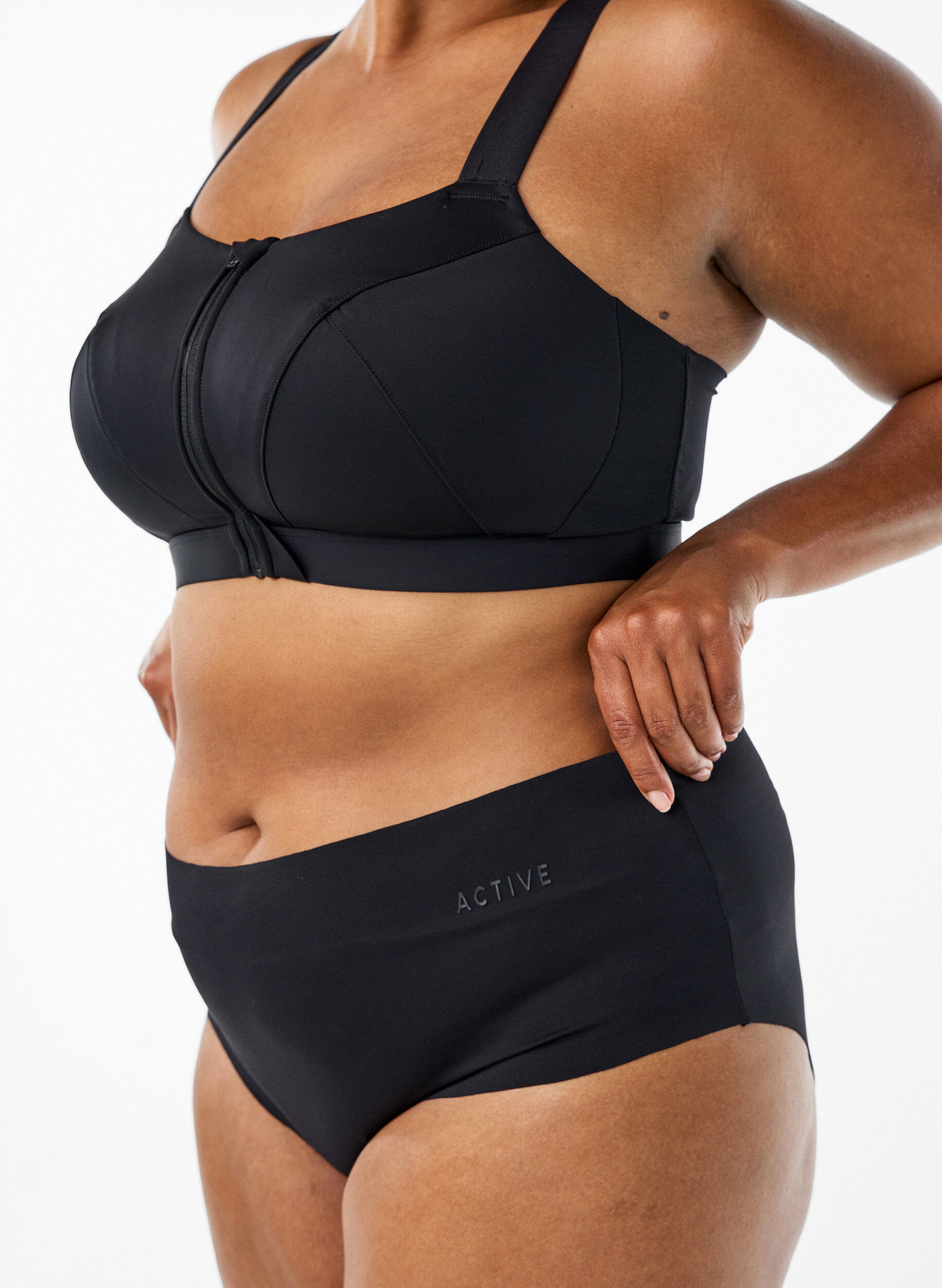 Zizzifashion 2-pack invisible brief training panties, Black, Model image number 2