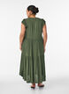 Midi dress in viscose with ruffle sleeves, Green, Model image number 0