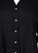 Shirt blouse with button closure in cotton-linen blend, Black, Packshot image number 2
