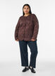 Quilted jacket with press studs and a round neck, Brown, Model image number 1