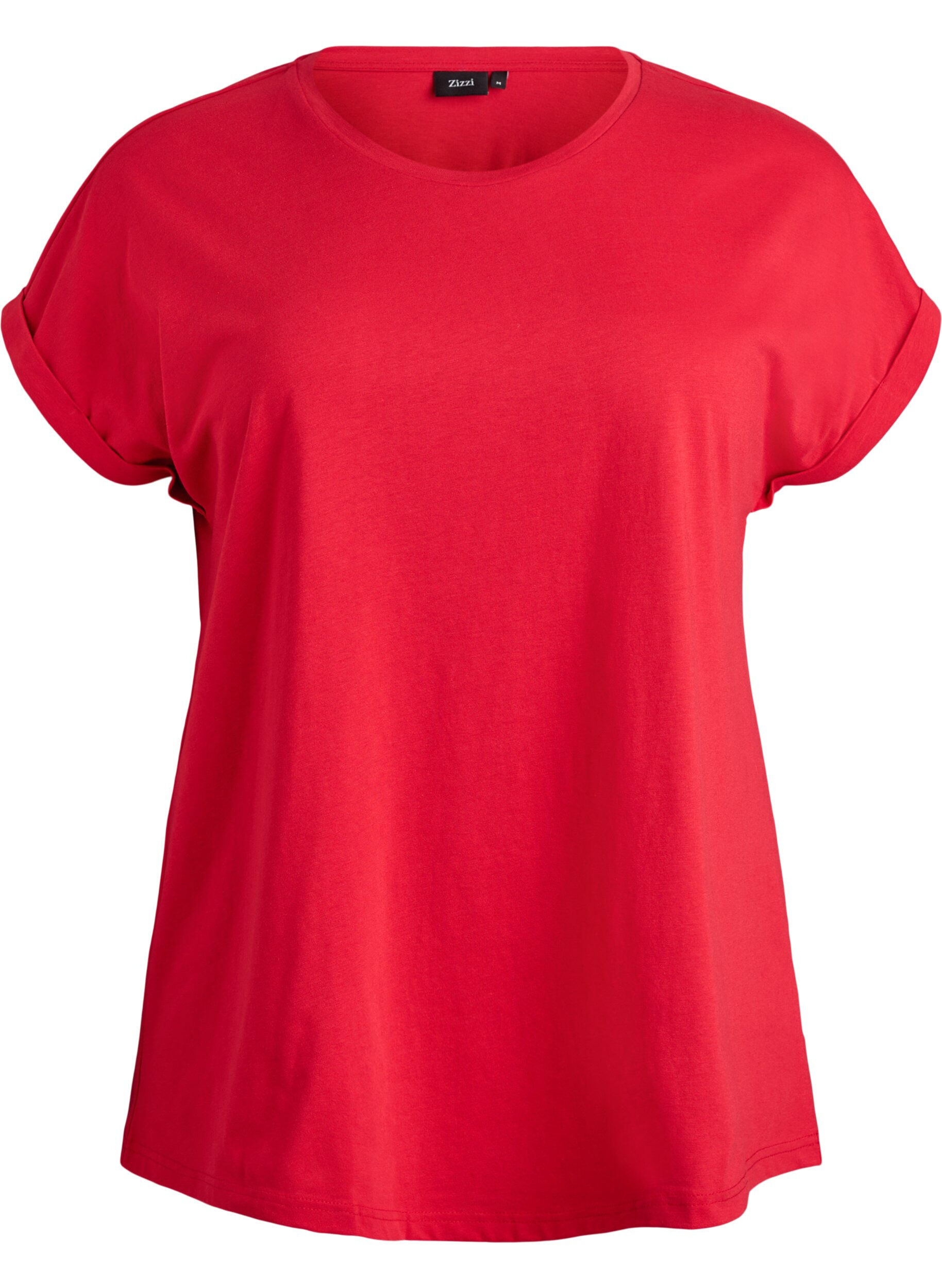 Short-sleeved cotton blend t-shirt