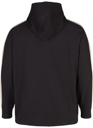 Sweatshirt with a hood and pocket, Black, Packshot image number 1
