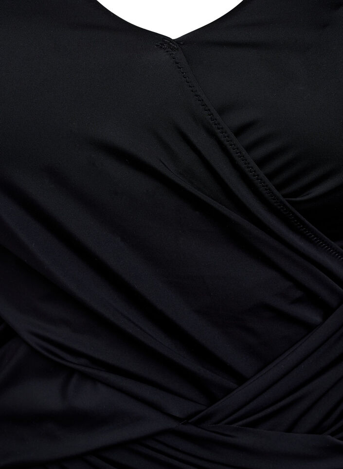 Swimsuit with a draped cross detail, Black, Packshot image number 2
