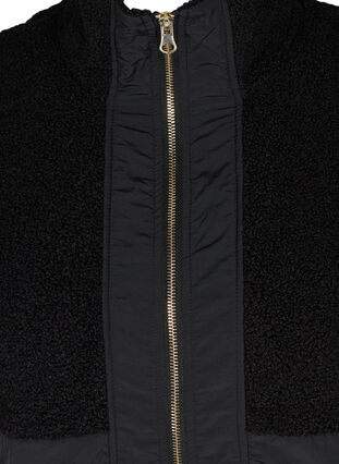 Short vest with teddy and zip, Black, Packshot image number 2