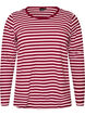 Striped blouse with long sleeves, Rose, Packshot image number 0