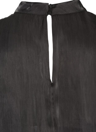 Long-sleeved shiny blouse, Black, Packshot image number 3