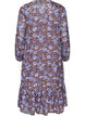 Midi dress with floral print and ruffle hem, Brown, Packshot image number 1