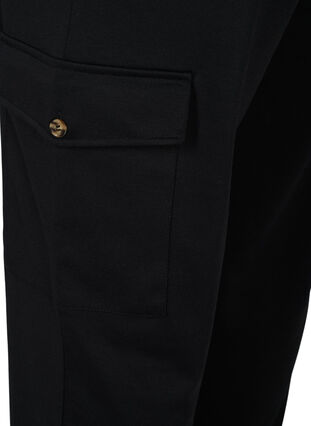 Loose trousers with elasticated trim and pockets, Black, Packshot image number 3