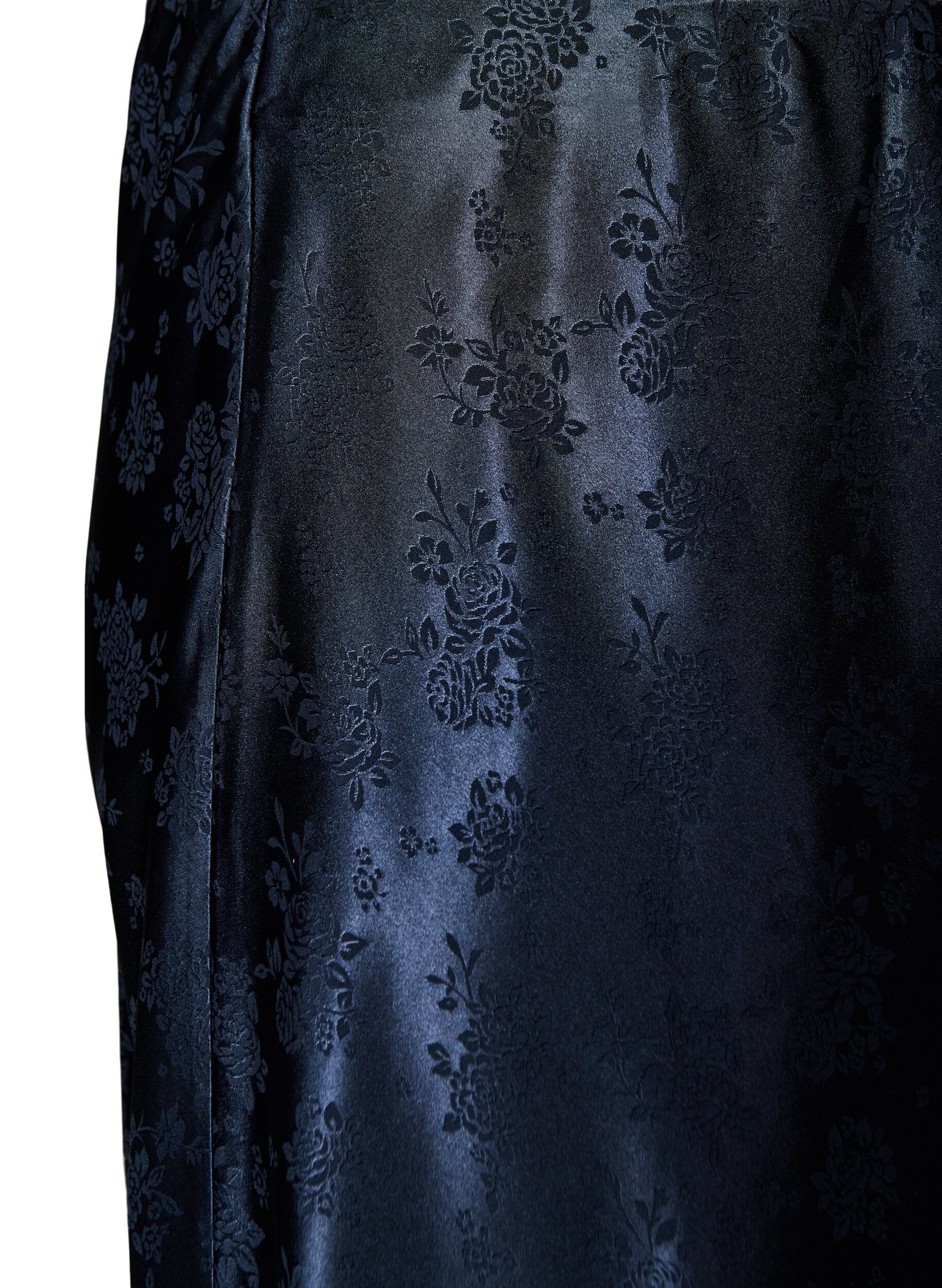 Zizzifashion Satin skirt with a tonal floral pattern, Blue, Packshot image number 2