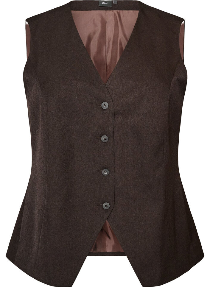 Waistcoat with button closure, Brown, Packshot image number 0