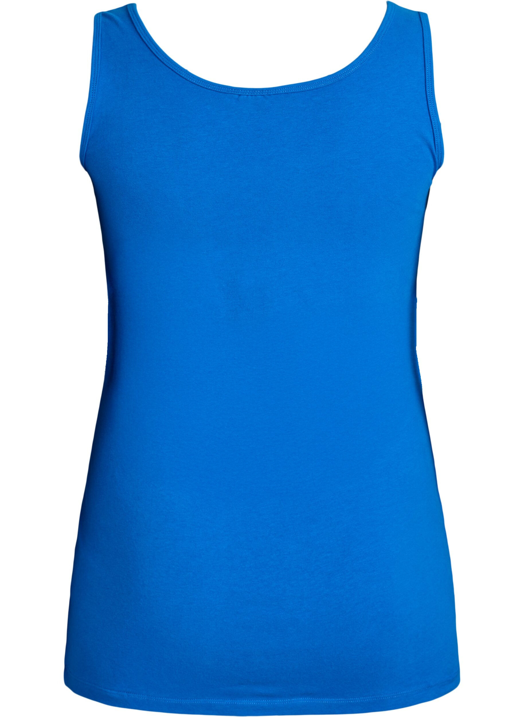 Zizzifashion Solid color basic top in cotton, Blue, Packshot image number 1