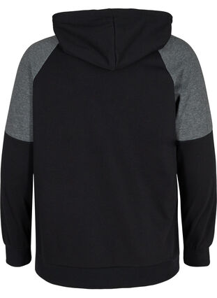 Sweatshirt with hood and pocket, Black, Packshot image number 1