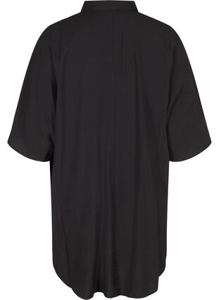 Tunic with buttons and collar, Black, Packshot image number 1