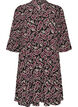 Short A-line jersey dress with an all-over print, Dark Bordeaux, Packshot image number 0