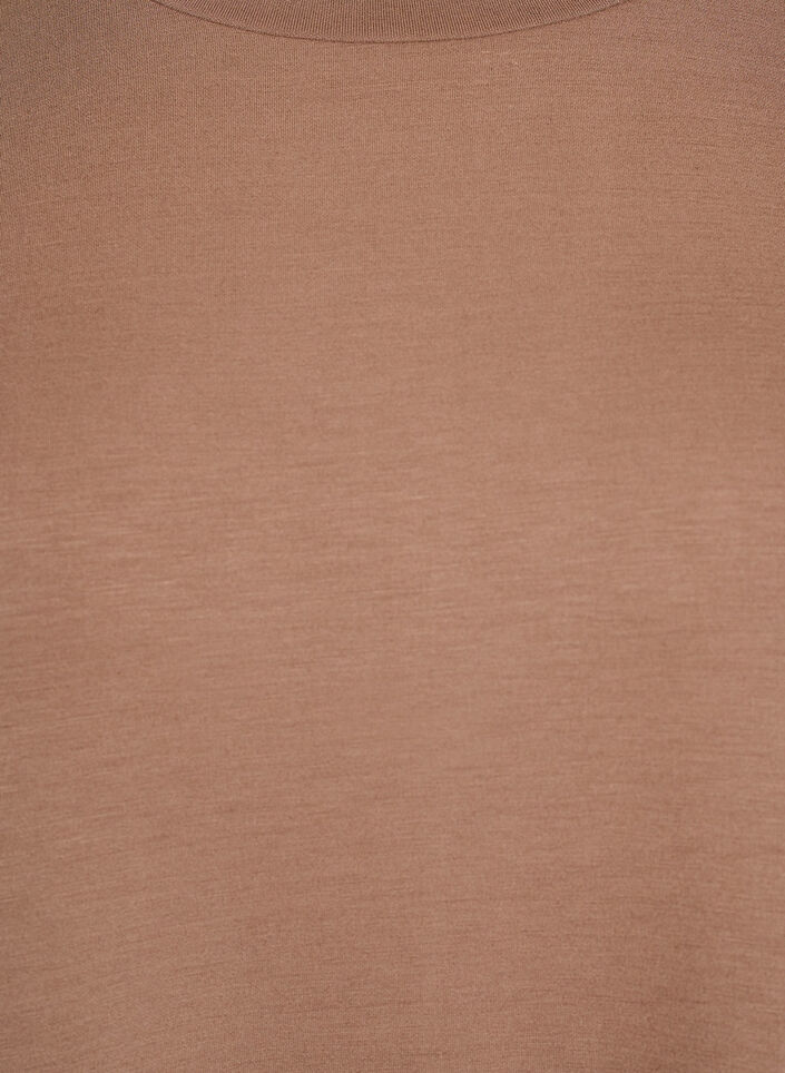 T-shirt dress in jersey with side slits, Brown, Packshot image number 2