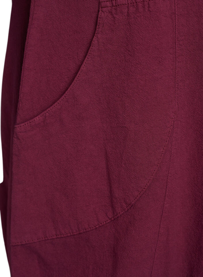 Short-sleeved cotton dress, Dark Bordeaux, Packshot image number 3