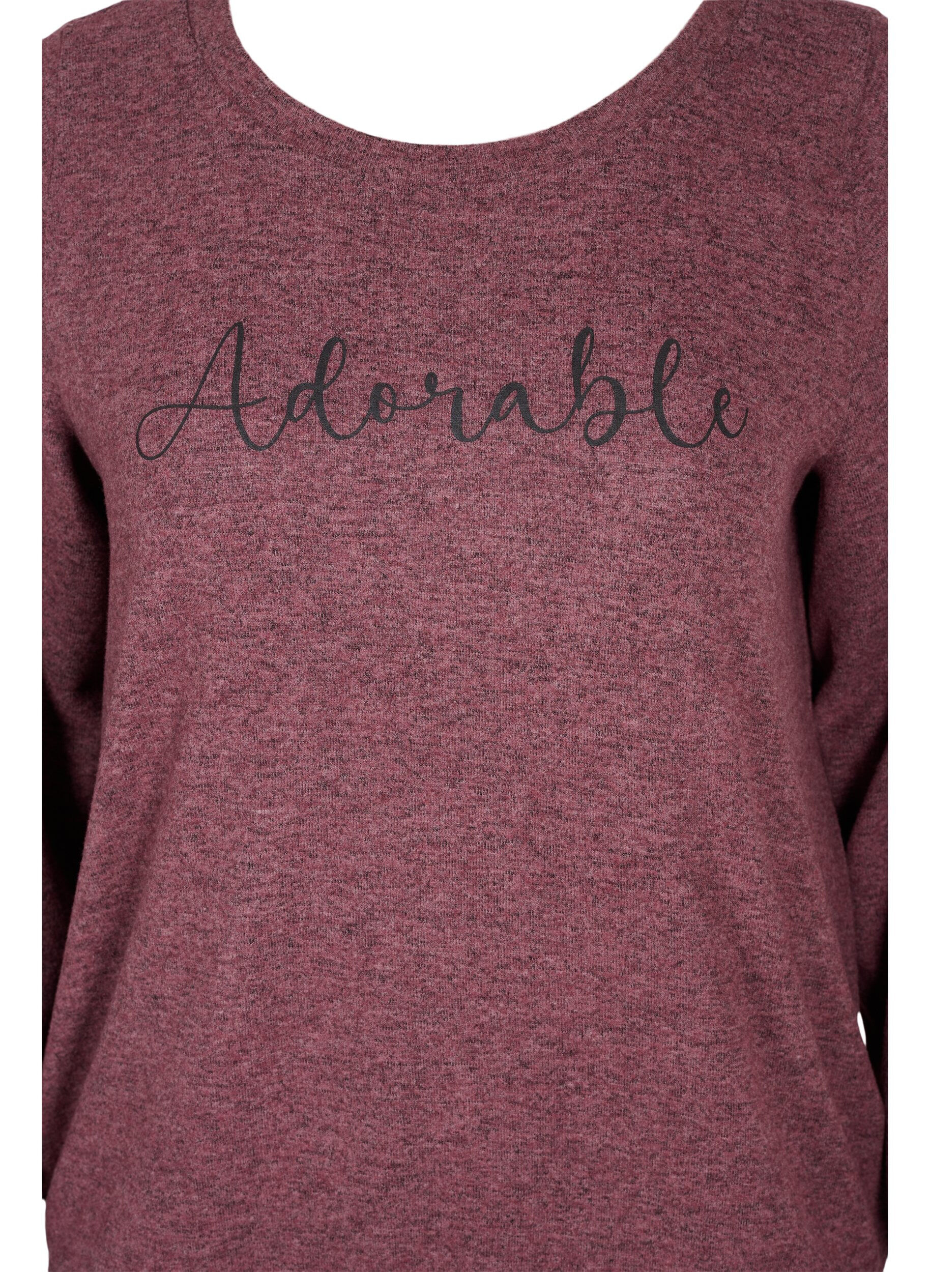 Zizzifashion Melange blouse in viscose blend, Port Royal Mel, Packshot image number 2