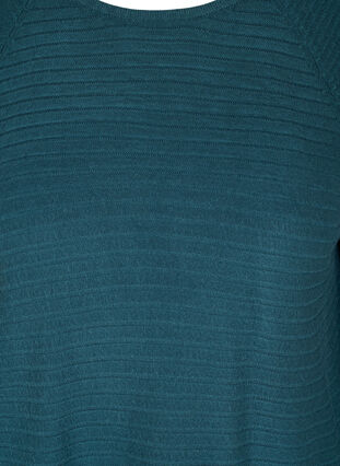 Knit blouse with texture and round neckline, Reflecting Pond, Packshot image number 2