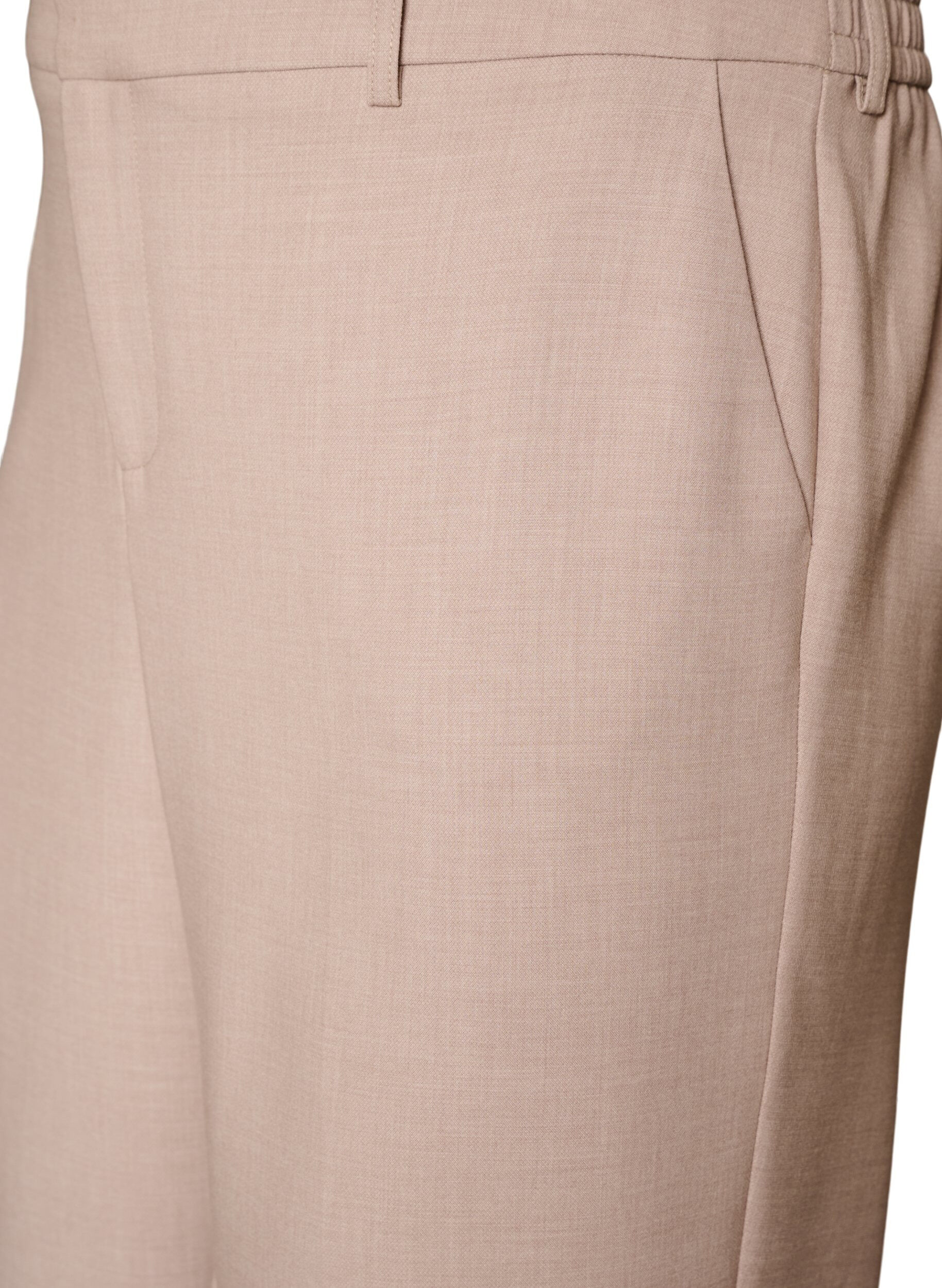 Zizzifashion Tailored trousers with a high waist and straight fit, Beige, Packshot image number 2