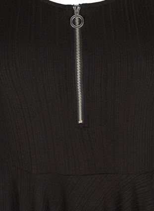 3/4-sleeved viscose blouse with zip, Black, Packshot image number 2