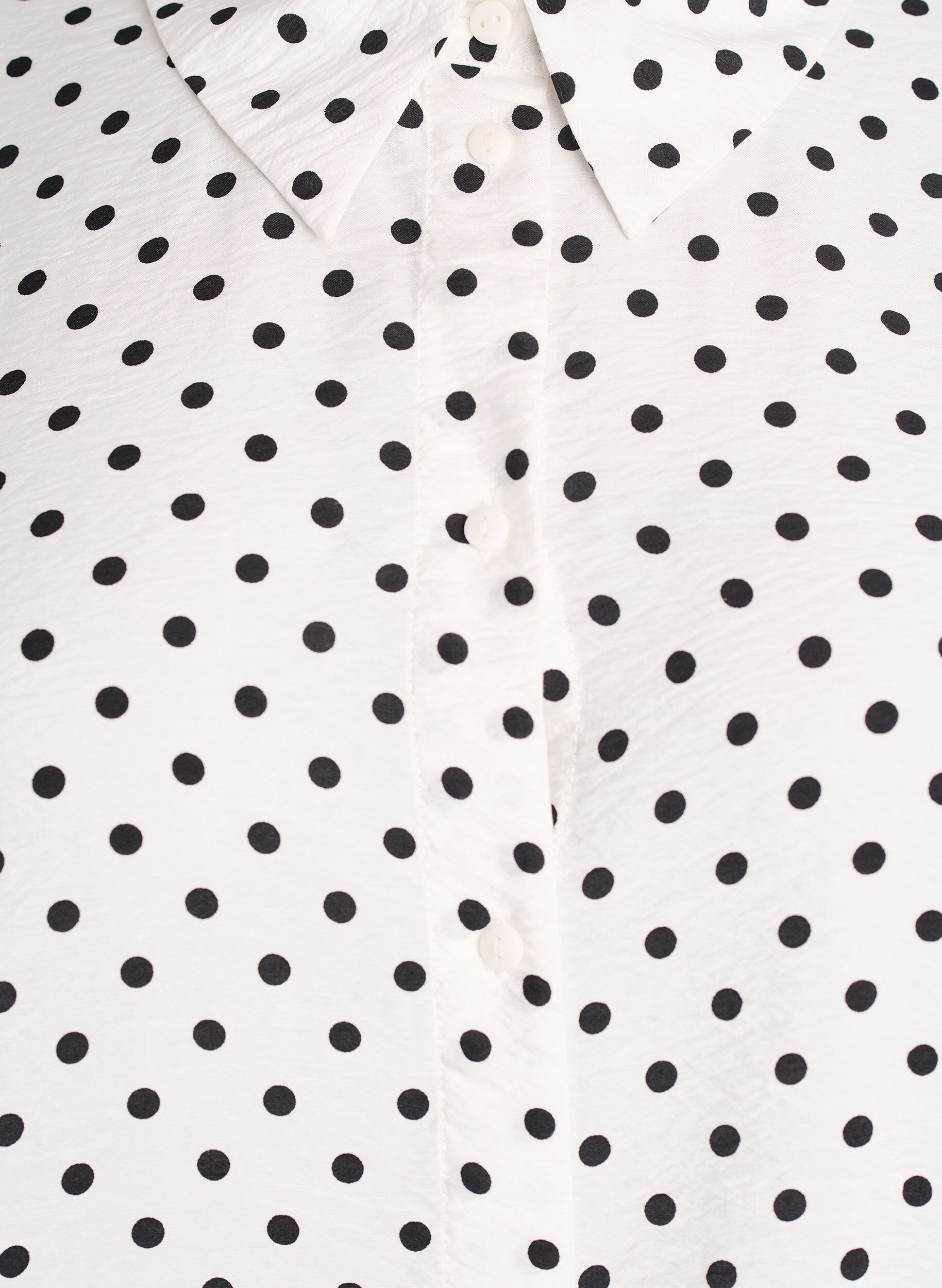 Zizzifashion Shirt with dotted pattern and 3/4 sleeves, White, Packshot image number 2