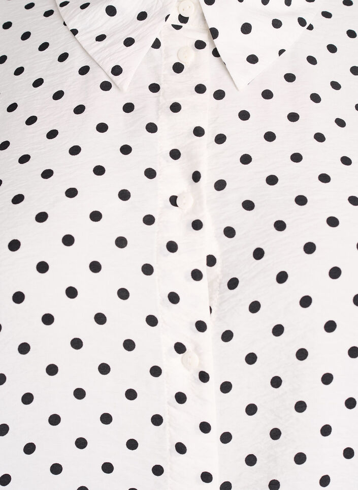Shirt with dotted pattern and 3/4 sleeves, White, Packshot image number 2