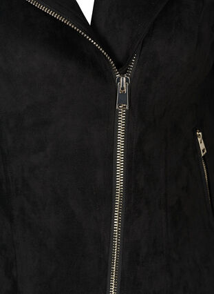 Faux suede jacket, Black, Packshot image number 2