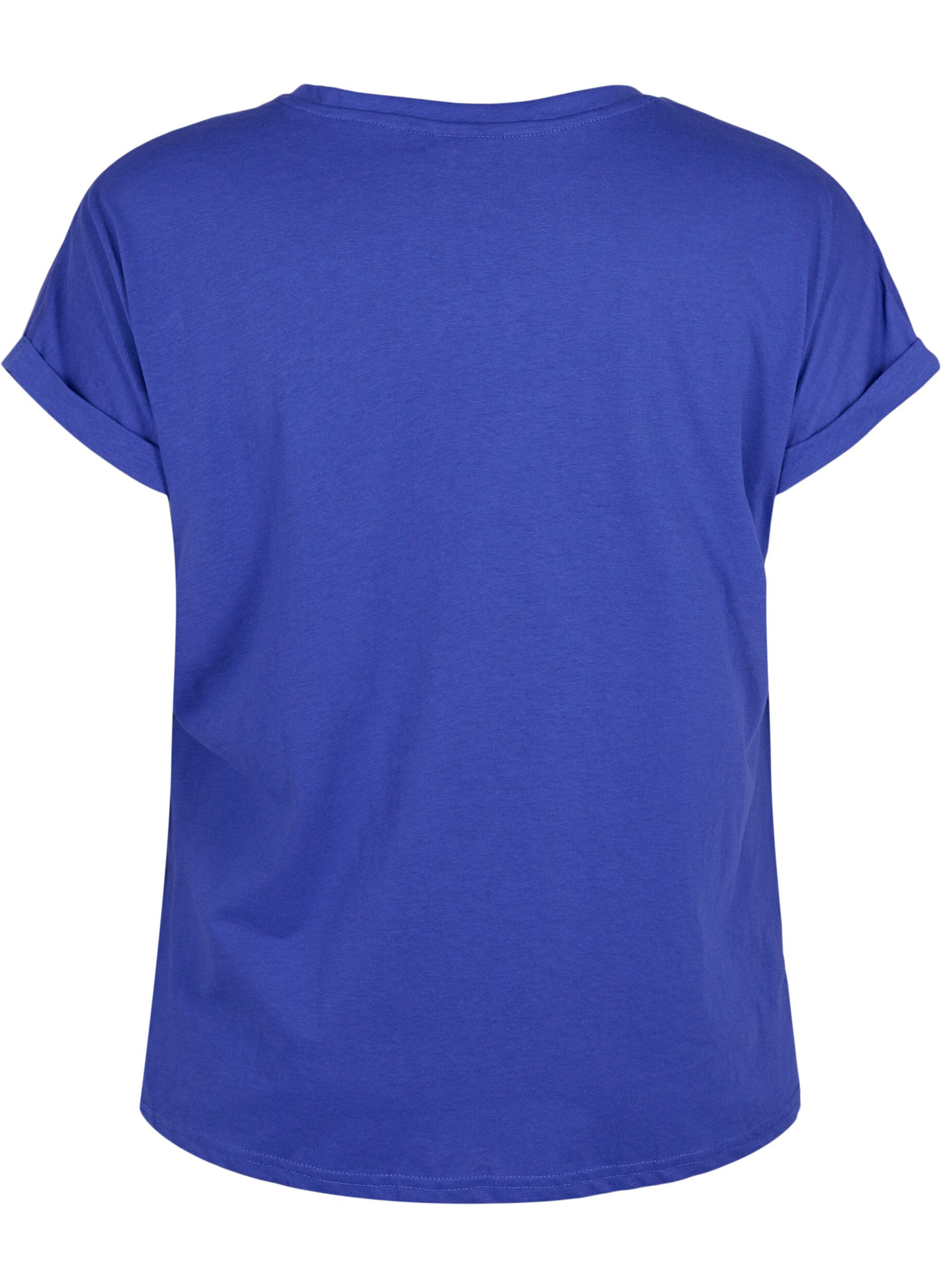 ZizzifashionShort sleeved cotton blend t-shirt, Blue, Packshot image number 1