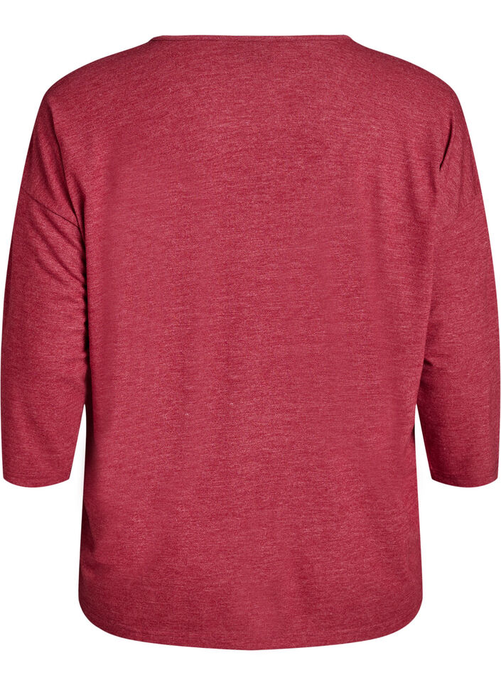 Jersey blouse with 3/4 sleeves, Red, Packshot image number 1