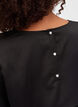 Long sleeved blouse with round neck, Black, Model image number 2