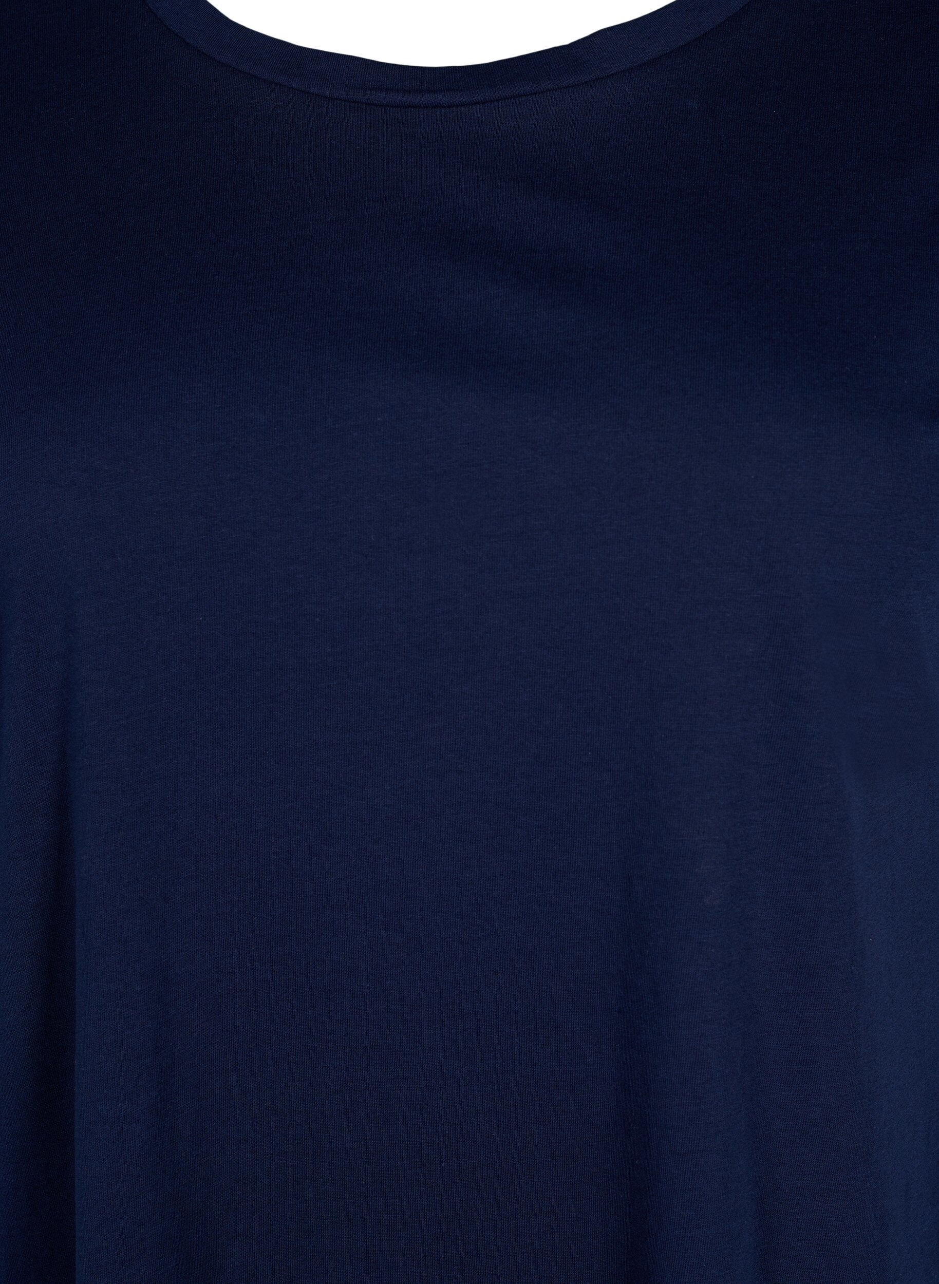 ZizzifashionShort sleeved cotton blend t-shirt, Blue, Packshot image number 2