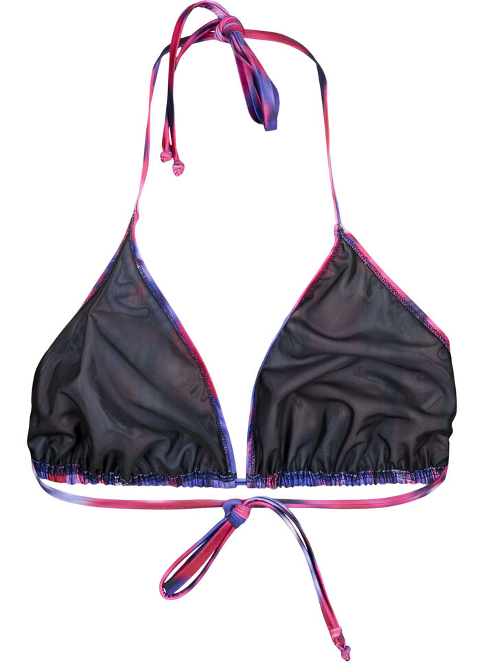 Triangle bikini bra with print, Pink, Packshot image number 1
